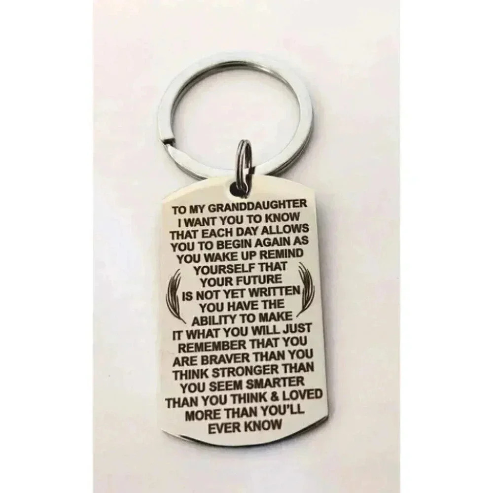 To my Granddaughter More Than You Ever Know Keychain